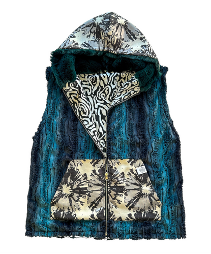 One of a kind MIDNIGHT BURST Reversible Vest (XL)