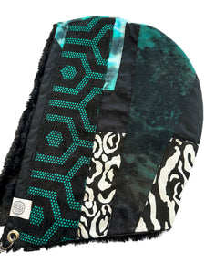 One of a Kind TEAL VORTEX Hood w/ Chain