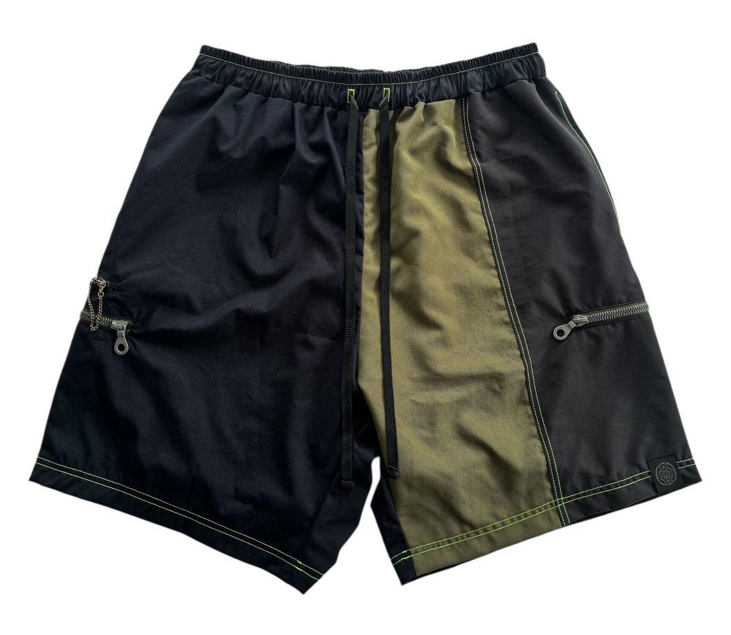 One of a Kind IMPLIED CAMO Patchwork Shorts (Large 32-34”)