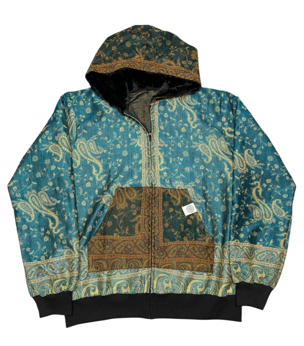 DEEP BLUE SEER PASHMINA HOODIE (Medium)