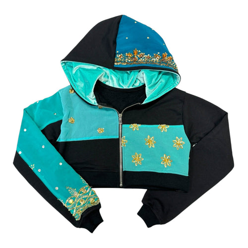 1 of 1 AQUA SARI PATCHWORK CROP JACKET (S/M)