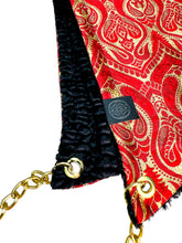 Load image into Gallery viewer, RED PAISLEY BROCADE HOOD w/ CHAIN
