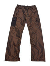 Load image into Gallery viewer, 1 if 1 straight leg brown nylon cargo pants (medium 30-32” elastic waist)