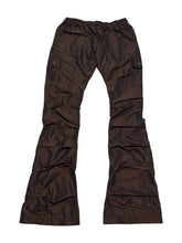 Load image into Gallery viewer, Brown nylon stack pants (medium 30-32” elastic waist)