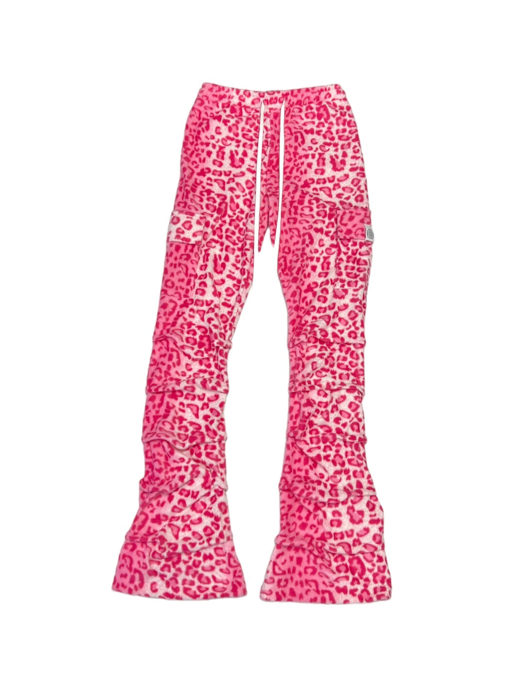 PINK AND WHITE LEOPARD STACK PANTS (Womens sizes)