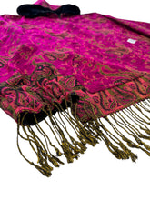 Load image into Gallery viewer, Fuchsia Berry Paisley Pashmina Pullover (Large)
