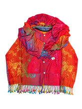 Load image into Gallery viewer, RED BUTTERFLY PASHMINA JACKET