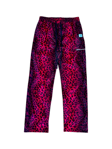 RED LEOPARD SHORT FUR PANTS (M/L)