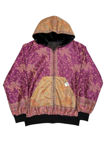 IMPERIAL AMETHYST PAISLEY PASHMINA HOODIE (Large)