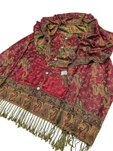 Load image into Gallery viewer, MERLOT PAISELY PASHMINA JACKET