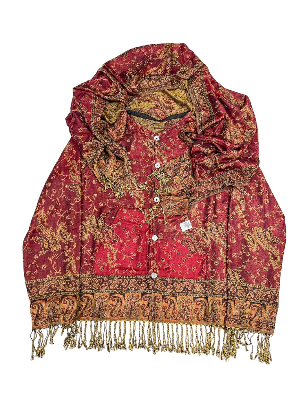 MERLOT PAISELY PASHMINA JACKET