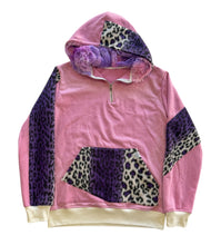 Load image into Gallery viewer, 1 of 1 PINK AND PURPLE LEOPARD PATCHWORK PULLOVER (Large)