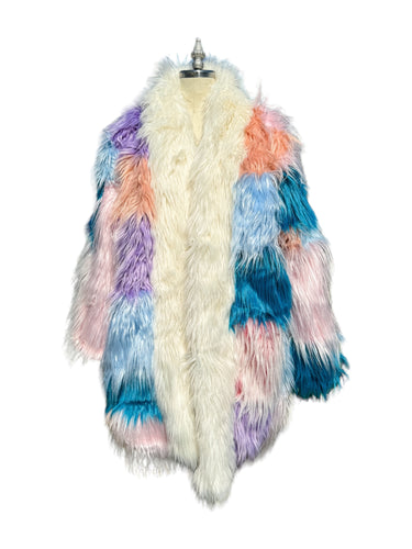 One of a Kind BUTTERFLY IN THE ROUGH Patchwork Fur Jacket (