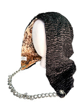Load image into Gallery viewer, CHAMPAGNE SPLIT LEOPARD HOOD w/ CHAIN