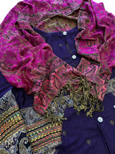 Load image into Gallery viewer, PURPLE AND FUCHSIA PAISLEY PASHMINA JACKET (S-2XL)