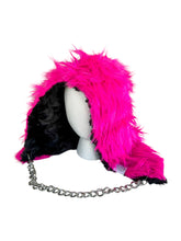 Load image into Gallery viewer, PUNK PANTHER FUR HOOD w/ CHAIN