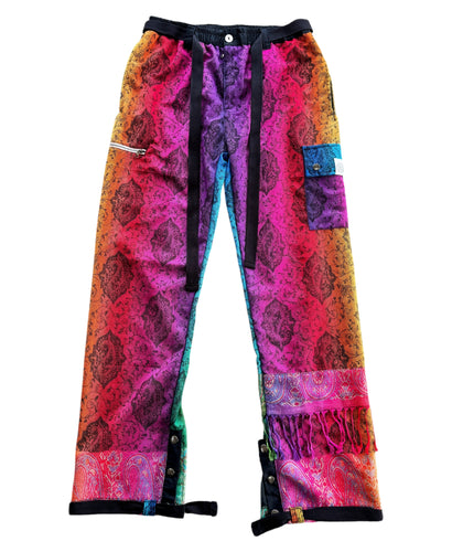 One of a Kind RAINBOW PAISLEY PASHMINA PANTS (Medium)