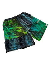 Load image into Gallery viewer, One of a kind PATCHWORK COTTON AND FUR SHORTS (30-32” waist)