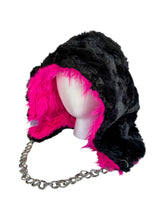 Load image into Gallery viewer, PUNK PANTHER FUR HOOD w/ CHAIN