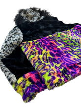 Load image into Gallery viewer, One of a Kind ACID CLAW PATCHWORK FUR JACKET (Large)