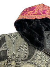Load image into Gallery viewer, BLACK PEARL PAISLEY PASHMINA HOODIE (Medium)