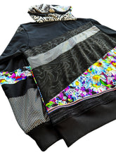 Load image into Gallery viewer, One of a Kind NEON BLOOM Patchwork Zip Up Hoodie (Large)