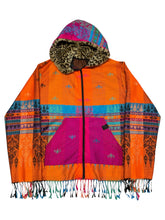 Load image into Gallery viewer, Solar Flare Pashmina Zip Up Hoodie w/ Fur