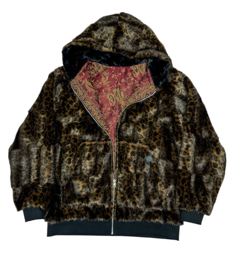 Chocolate Merlot Reversible Fur and Pashmina Jacket (2XL)