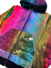 Load image into Gallery viewer, One of a Kind Rainbow Peacock and Blue Paisley Pashmina Jacket (2XL)