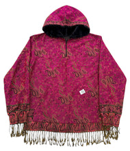 Load image into Gallery viewer, Fuchsia Berry Paisley Pashmina Pullover (Large)