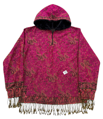 Fuchsia Berry Paisley Pashmina Pullover (Large)