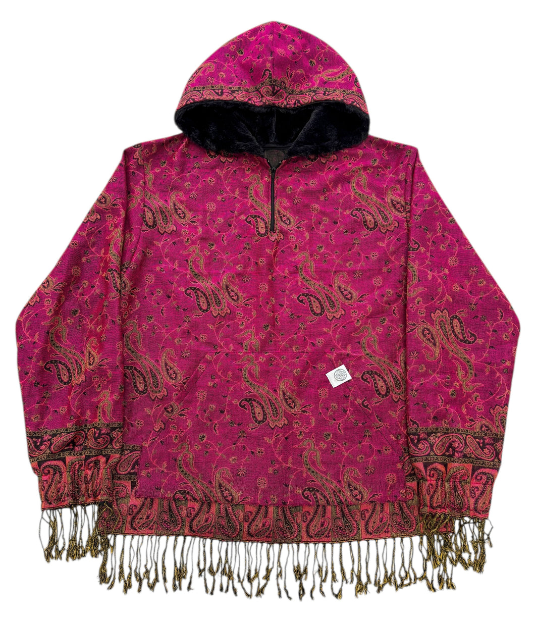 Fuchsia Berry Paisley Pashmina Pullover (Large)