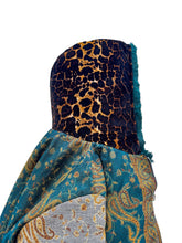 Load image into Gallery viewer, REVERSIBLE MIDNIGHT TEAL AND PASHMINA JACKET (Large)