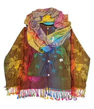 Load image into Gallery viewer, BROWN AND CREAM BUTTERFLY PASHMINA JACKET