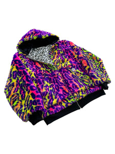 One of a kind SILVER PSYCHEDELIC LEOPARD Jacket (Large)