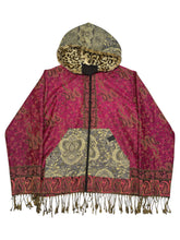 Load image into Gallery viewer, Merlot Nights Pashmina Zip Up Hoodie w/ Fur (LARGE)