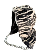Load image into Gallery viewer, BLACK TIGER FUR HOOD w/ CHAIN