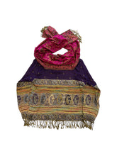 Load image into Gallery viewer, PURPLE AND FUCHSIA PAISLEY PASHMINA JACKET (S-2XL)