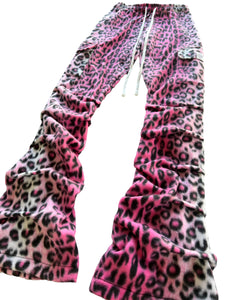 PINK LEOPARD STACK PANTS (Womens Sizes)