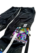 Load image into Gallery viewer, One of a Kind NEON BLOOM Patchwork Stack Pants (Large 32-34&quot;)