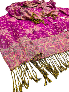 FUCHSIA PAISELY PASHMINA JACKET