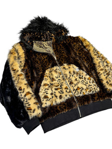 In the Wild Reversible Patchwork Fur and Pashmina Jacket (Large)