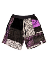Load image into Gallery viewer, Purple Microdot Patchwork Shorts (Medium 30-32”)