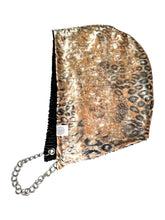 Load image into Gallery viewer, CHAMPAGNE SPLIT LEOPARD HOOD w/ CHAIN