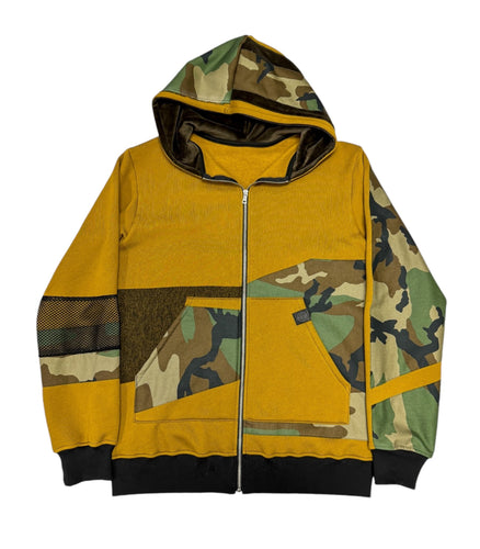 1 of 1 JUNGLE MOSS PATCHWORK ZIP UP HOODIE (Large)