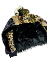 Load image into Gallery viewer, One of a Kind EARTH LEOPARD PATCHWORK FUR ZIP-UP JACKET (Large)