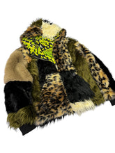 Load image into Gallery viewer, One of a Kind EARTH LEOPARD PATCHWORK FUR ZIP-UP JACKET (Large)