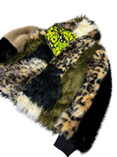 Load image into Gallery viewer, One of a Kind EARTH LEOPARD PATCHWORK FUR ZIP-UP JACKET (Large)