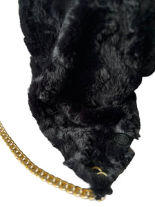 Reversible BLACK AND GOLD HOOD w/ GOLD METAL CHAIN