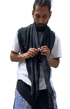 Load image into Gallery viewer, Limited Edition TWO TONE DARK GREY AND BLACK LEOPARD SHAWL